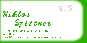 miklos szittner business card